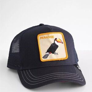 🌴 Goorin Bros. Navy “Paradise” Toucan Trucker Hat – Sold Out NWT
